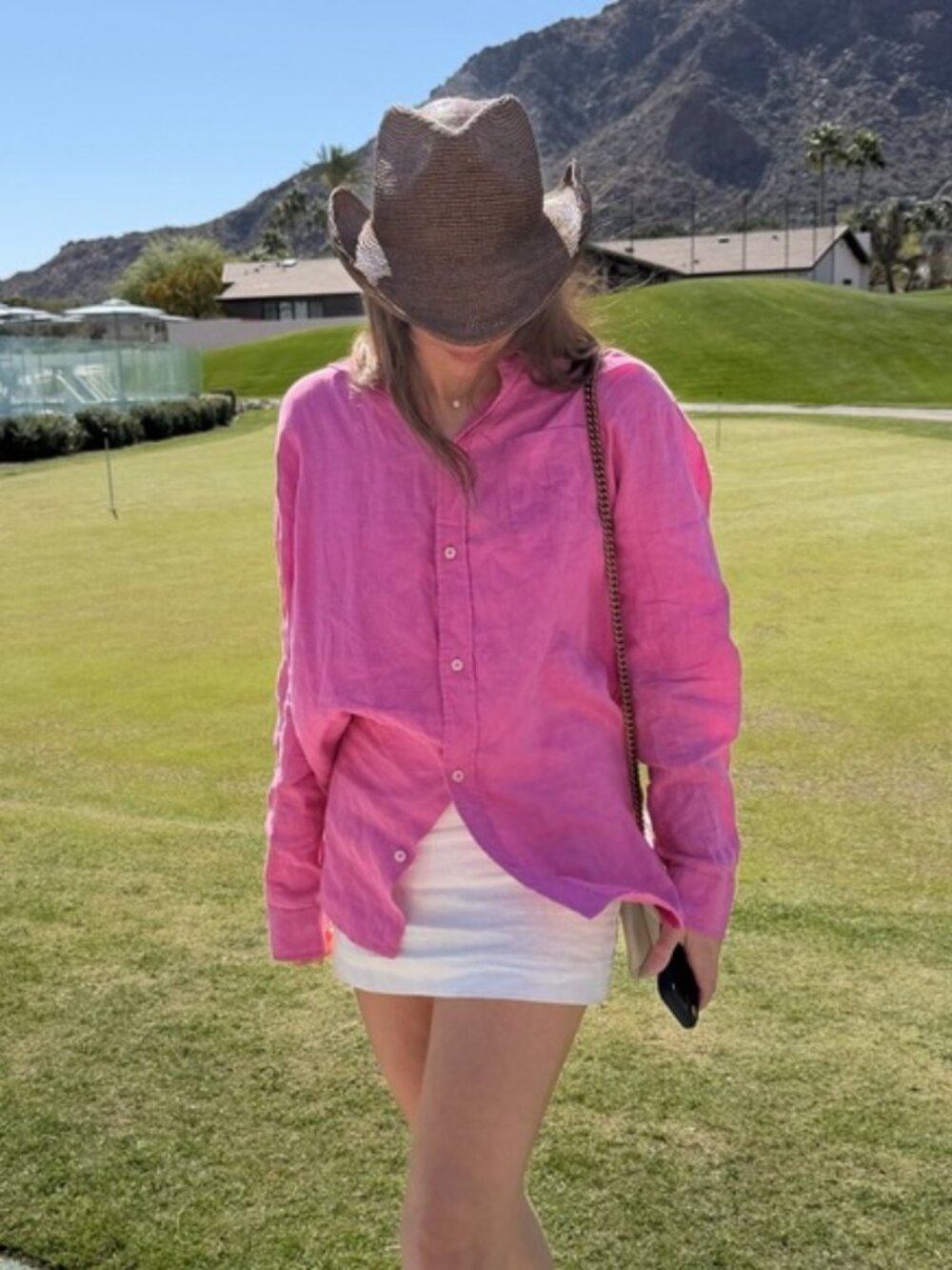 Desmond & Dempsey Pink Linen Top